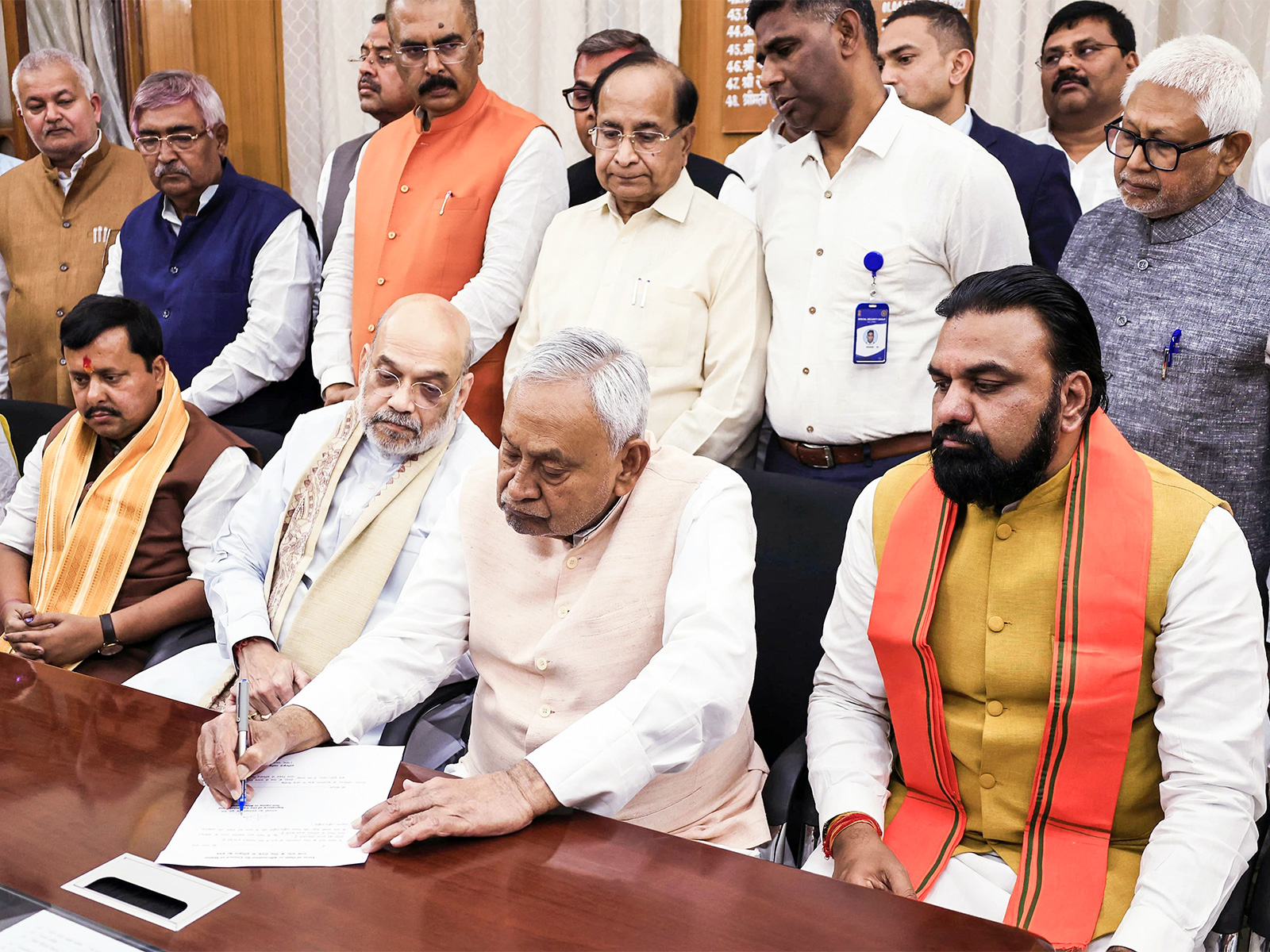 Bihar CM Nitish Kumar files nomination for Rajya Sabha elections (Photo/ANI)