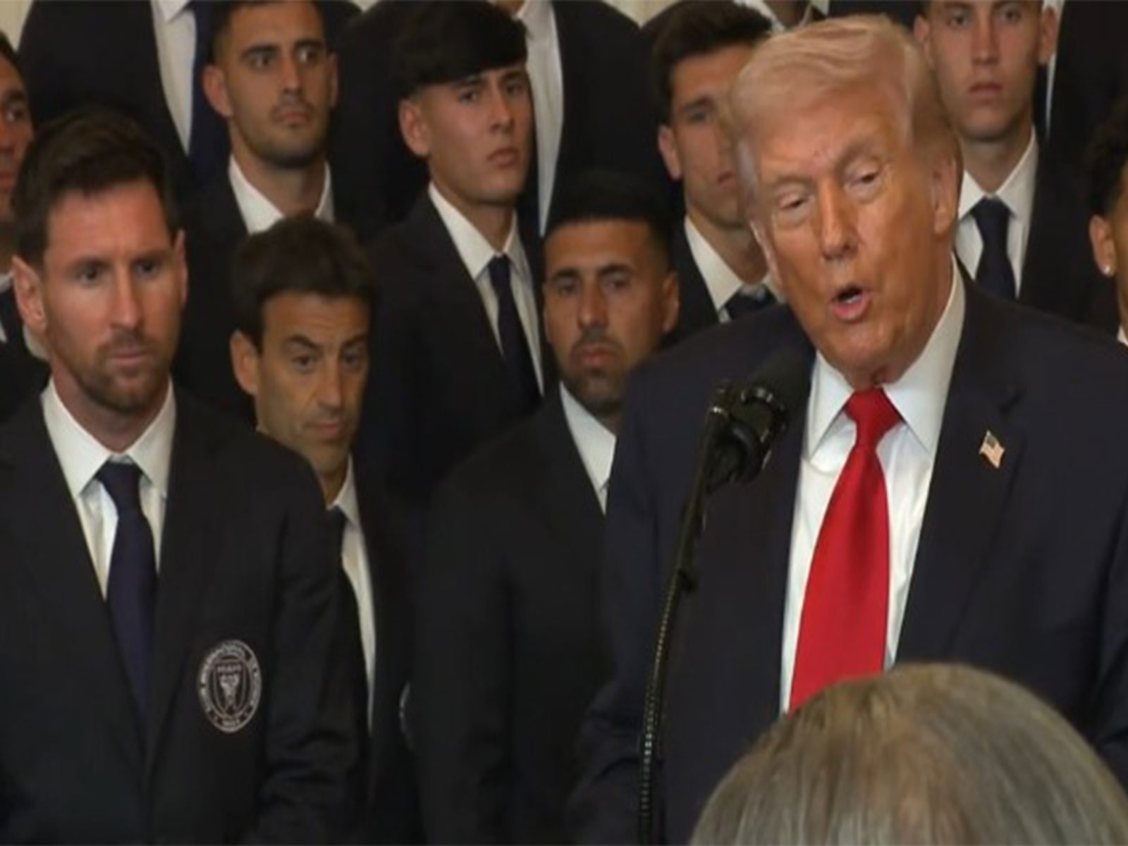 US President Donald Trump at an event with Lionel Messi led Inter Miami soccer team (Photo: White House/Youtube)