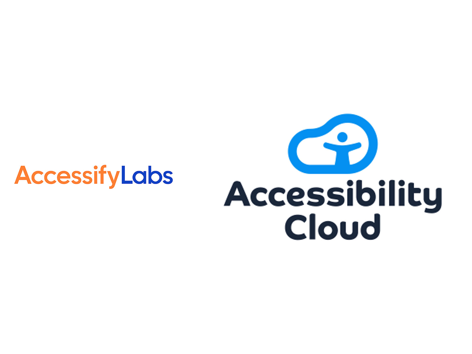 AccessifyLabs logo in orange and blue on the left, and the Accessibility Cloud logo on the right featuring a blue cloud icon with a human figure and the text "Accessibility Cloud."