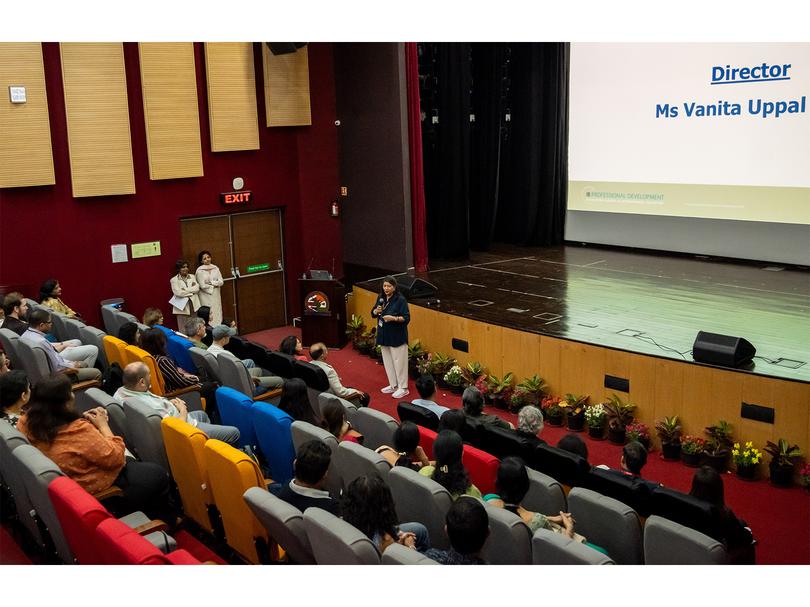 Vanita Uppal OBE, Director of The British School New Delhi, addressing educators during the IB Asia-Pacific Professional Development Workshop