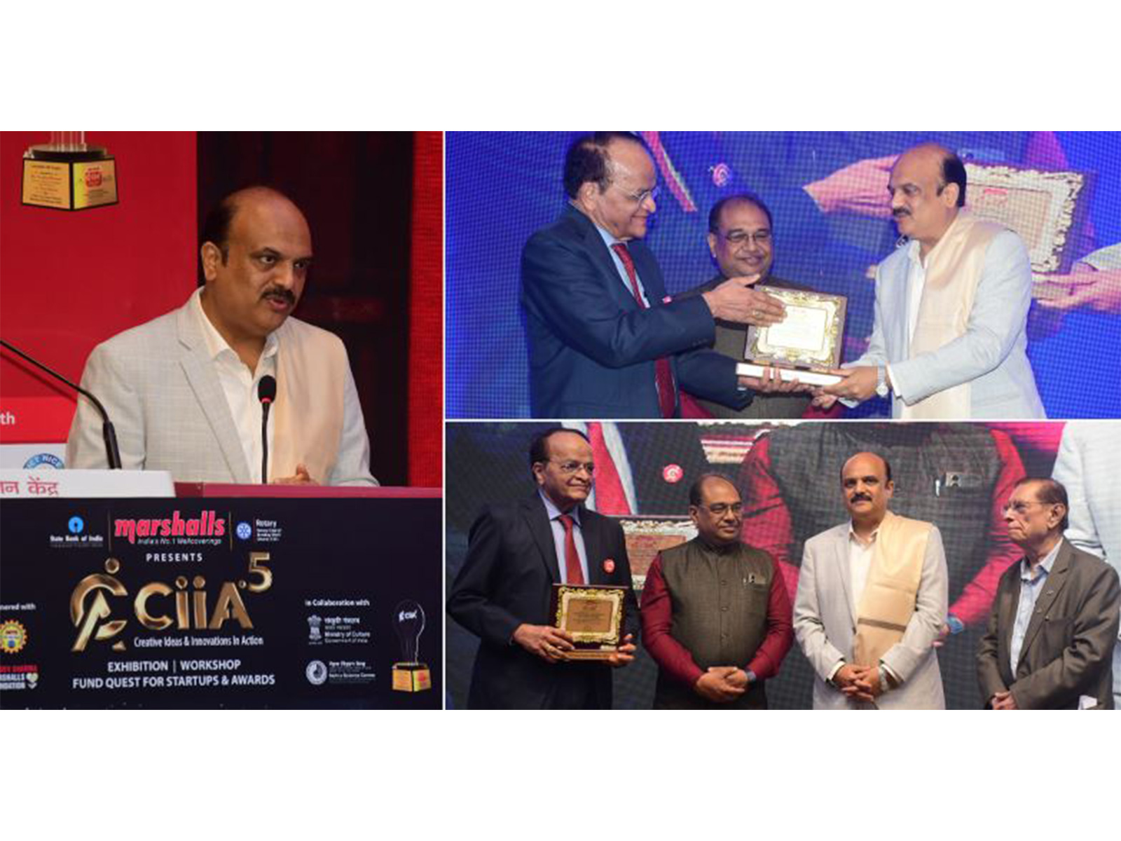 MET Trustee Mr. Pankaj Bhujbal being honoured with the Distinguished Academic Leadership Award at the Valedictory Ceremony of the 5th CiiA Innovation Awards