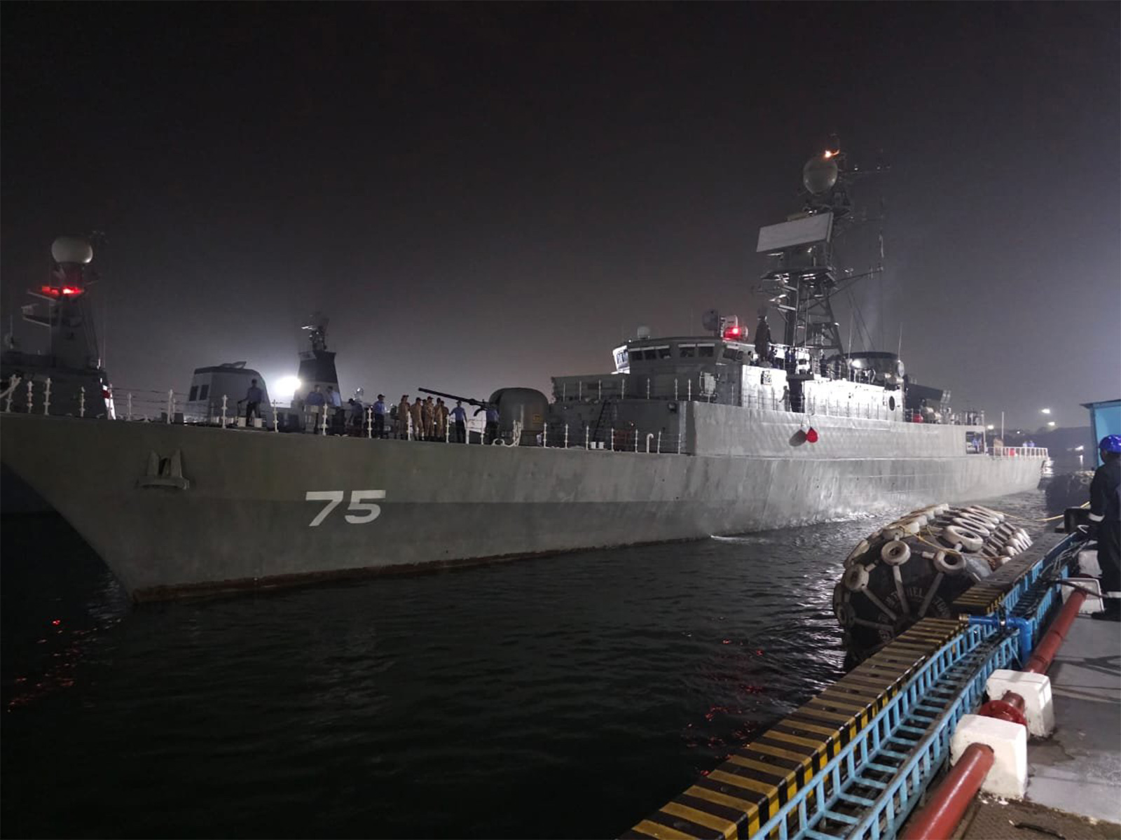 IRIS Dena, a Moudge-class frigate of the Iranian Navy, at Visakhapatnam ahead of Milan2024.  (File Photo/ Indian Navy)
