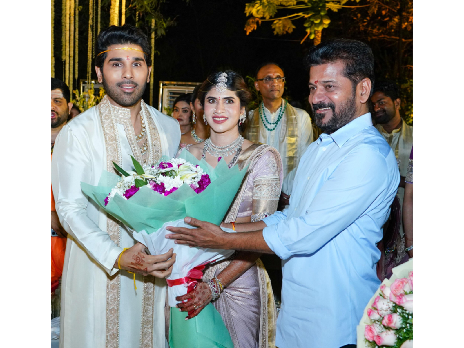 Allu Sirish, Nayanika Reddy, CM Revanth Reddy (Photo/X/@revanth_anumula)