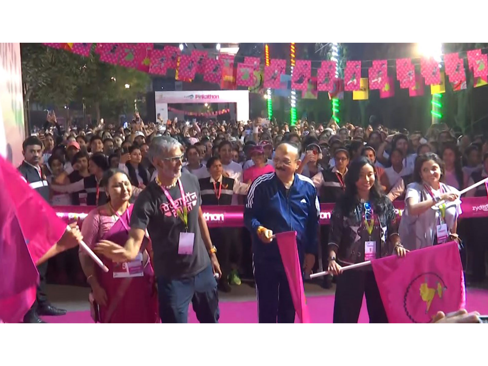 Ashish Sood flags off 8th edition of Zydus Pinkathon Delhi 2026 (Photo/ANI) 