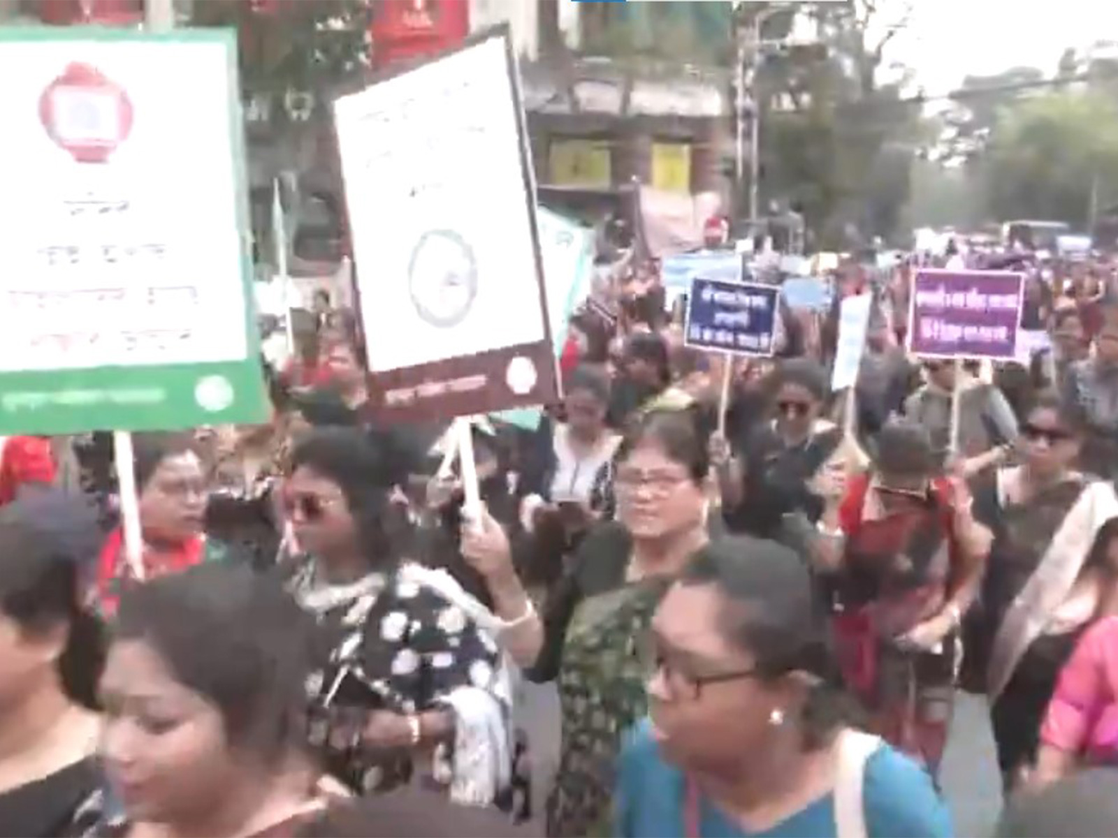 TMC women's wing protest in Kolkata (Photo/ANI)