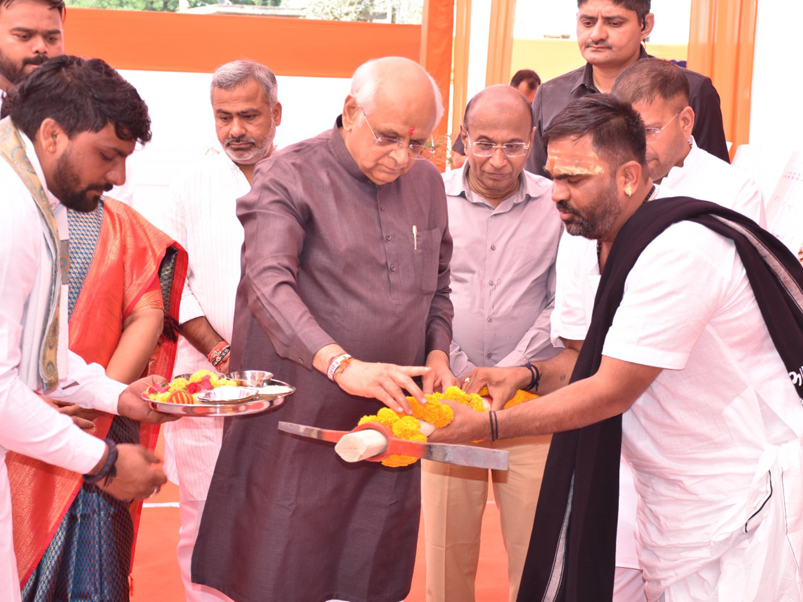 Gujarat CM Bhupendra Patel lays foundation stone for govt offices (Photo: CMO)
