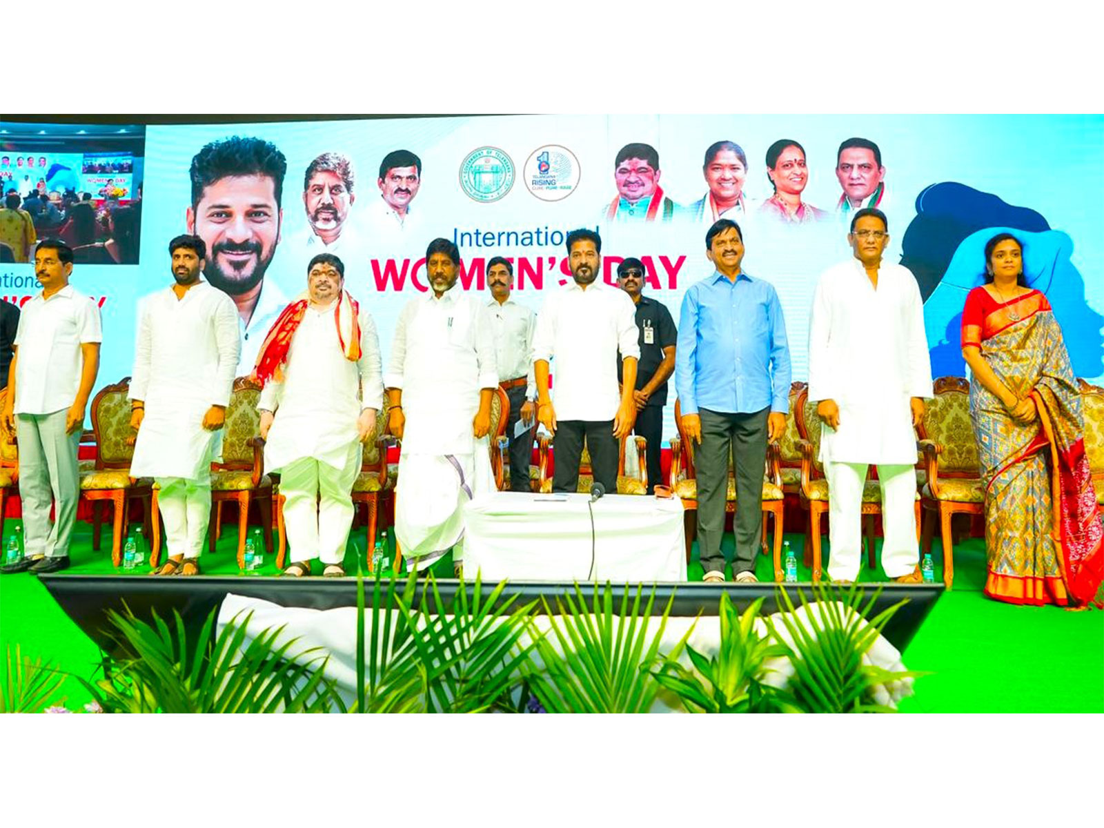 Telangana Chief Minister Revanth Reddy at International Women's Day programme (Photo/X@TelanganaCMO)