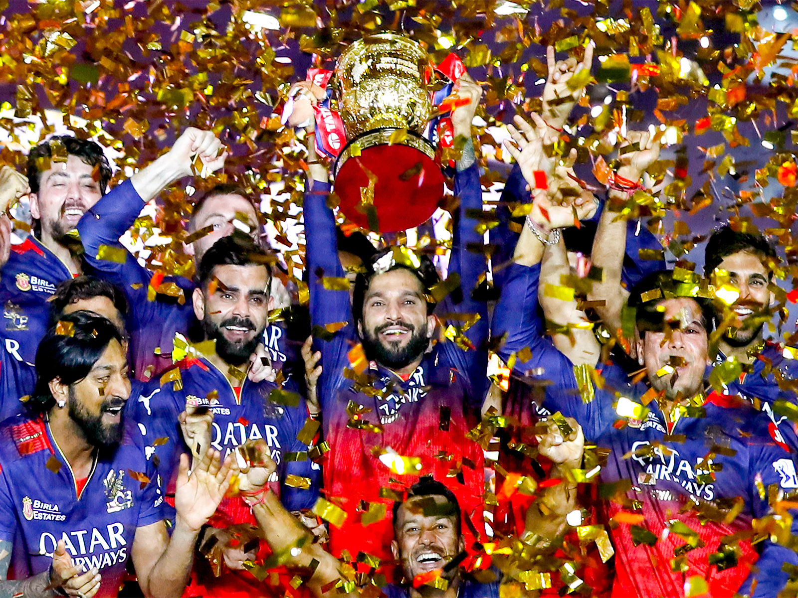 RCB celebrating with IPL 2025 title (Photo/ANI)