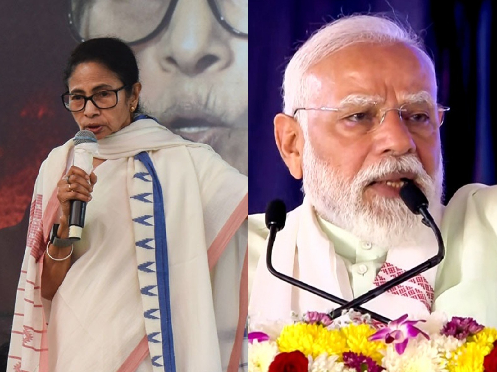 West Bengal Chief Minister Mamata Banerjee and Prime Minister Narendra Modi (Photo/ANI)