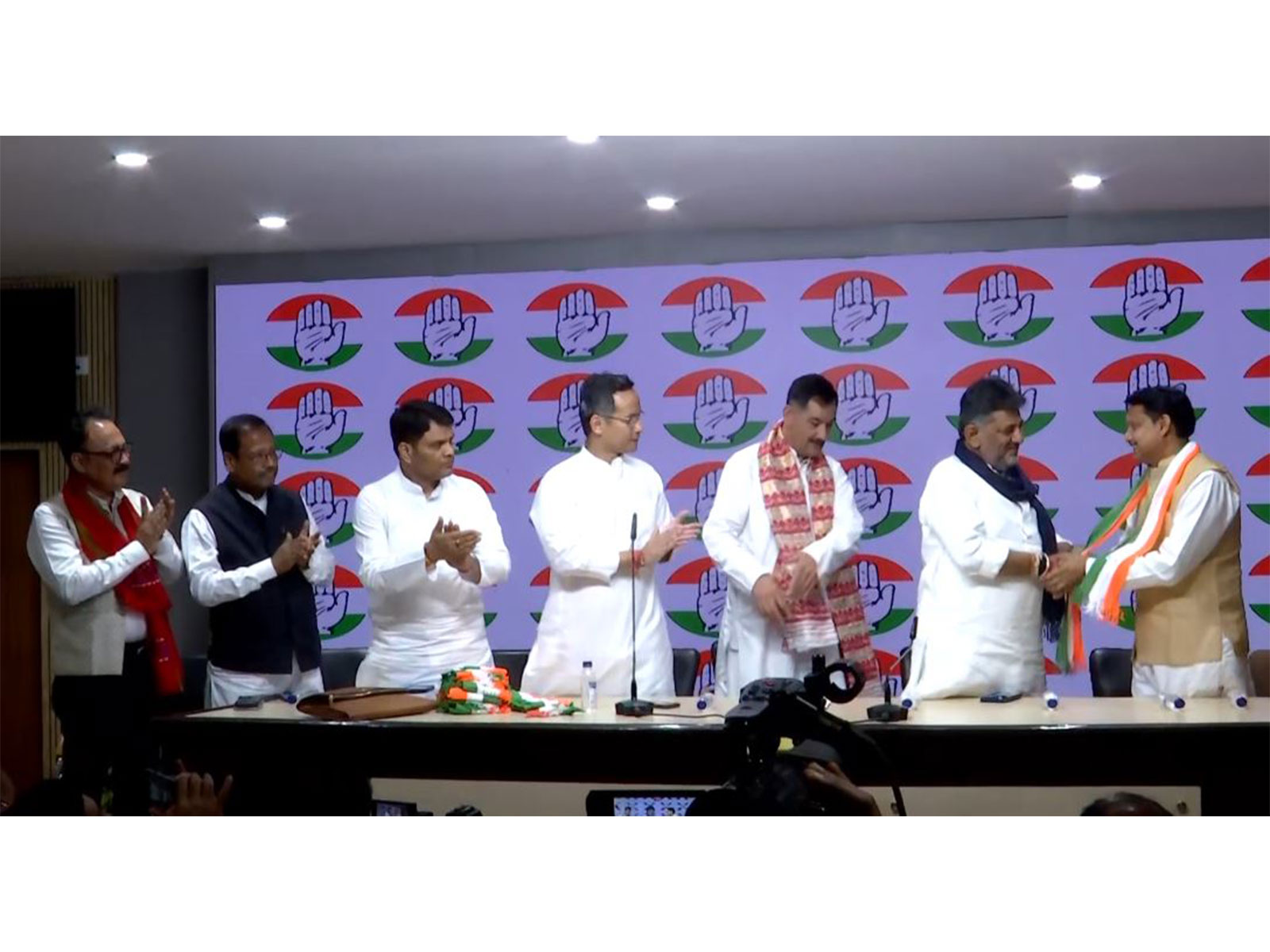 AGP leader Jayanta Khaund joined Congress today (Photo/ANI)