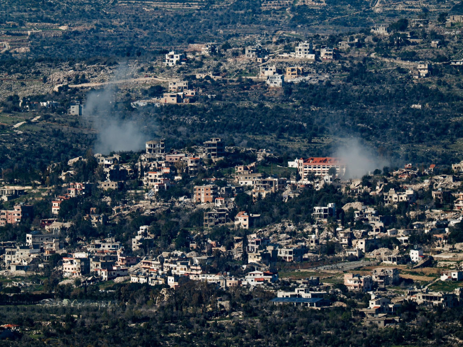 Smoke rises in Lebanon after an Israeli shelling, following an escalation between Hezbollah and Israel amid the U.S.-Israeli conflict with Iran, as seen from the Israeli side of the Israel-Lebanon border, March 8, 2026 (Photo/ Reuters)