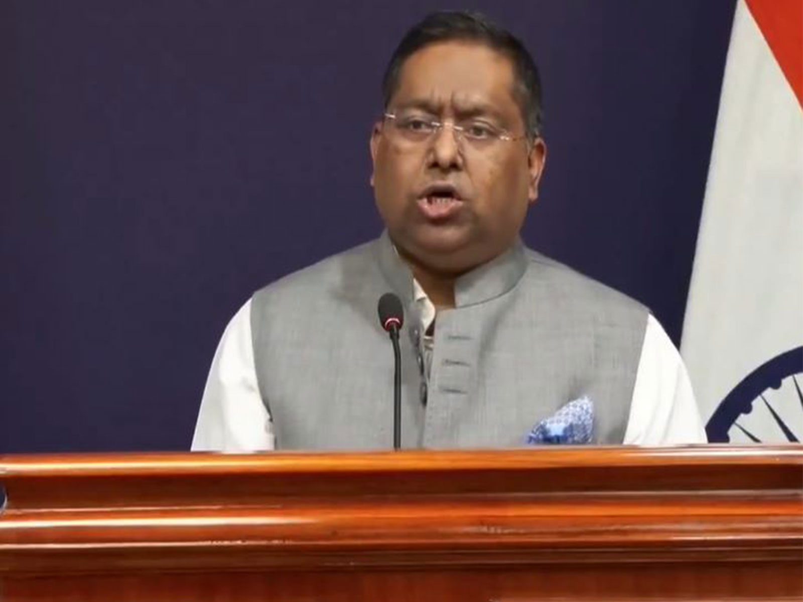 MEA spokesperson Randhir Jaiswal (Photo/ANI)