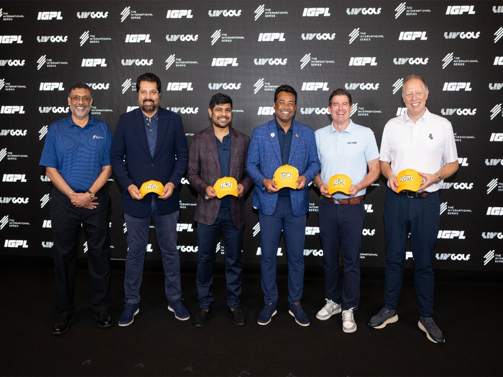 From left: Rahul Singh, Uttam Singh Mundy, Mani Indhar, Leander Paes, Scott O'Neil and Ross Hallett. (Photo/IGPL)