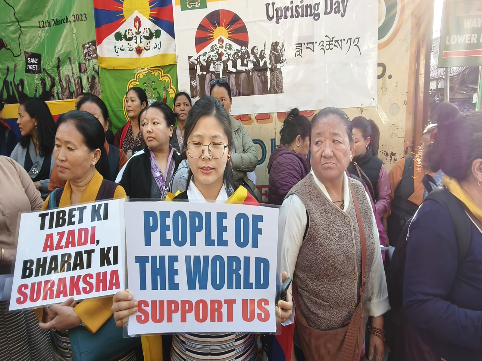 Tibetan women hold a peace protest in Shimla (Photo/ANI)