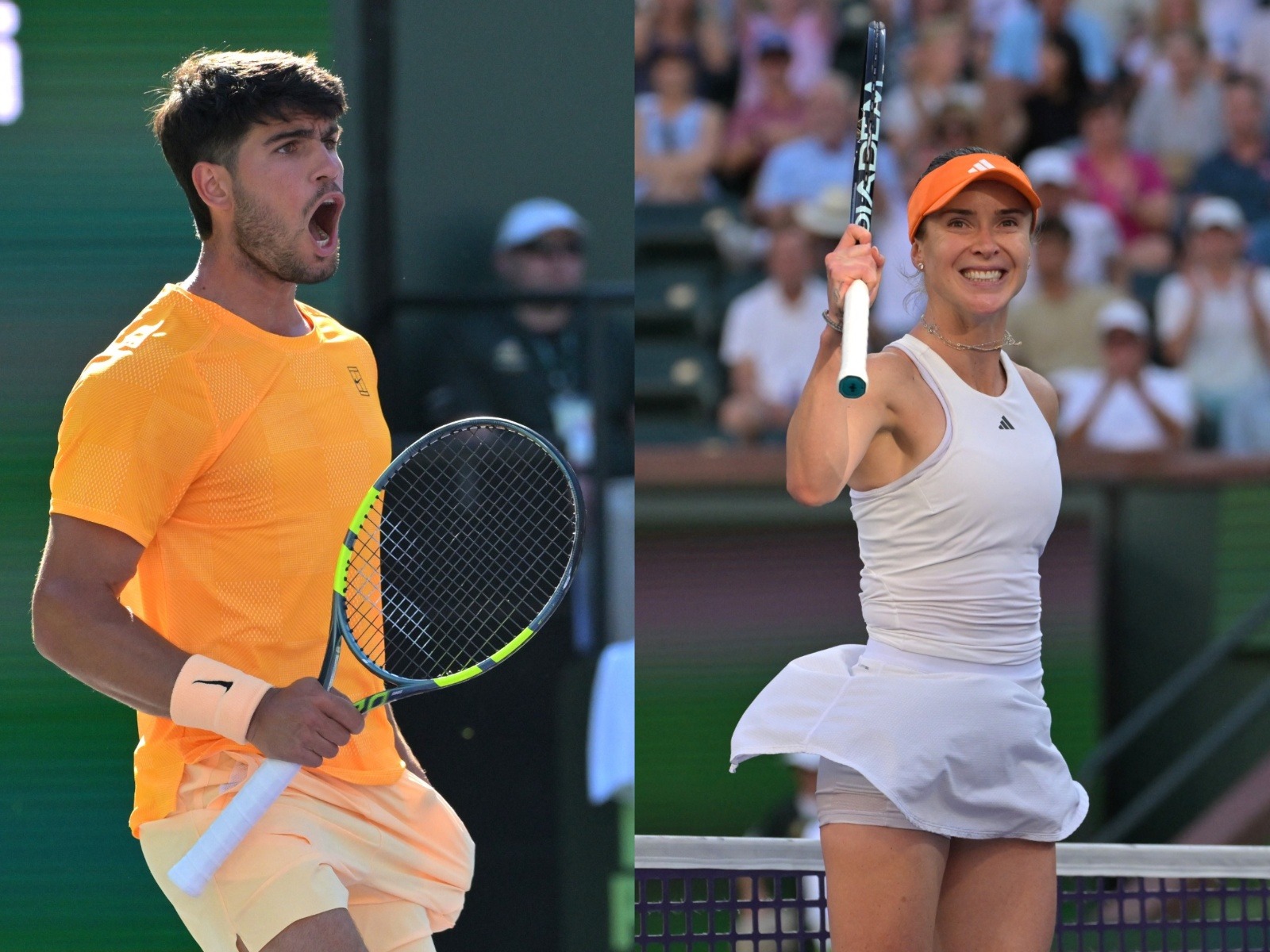 Carlos Alcaraz (L) and Elina Svitolina (R). (Photo: Reuters)