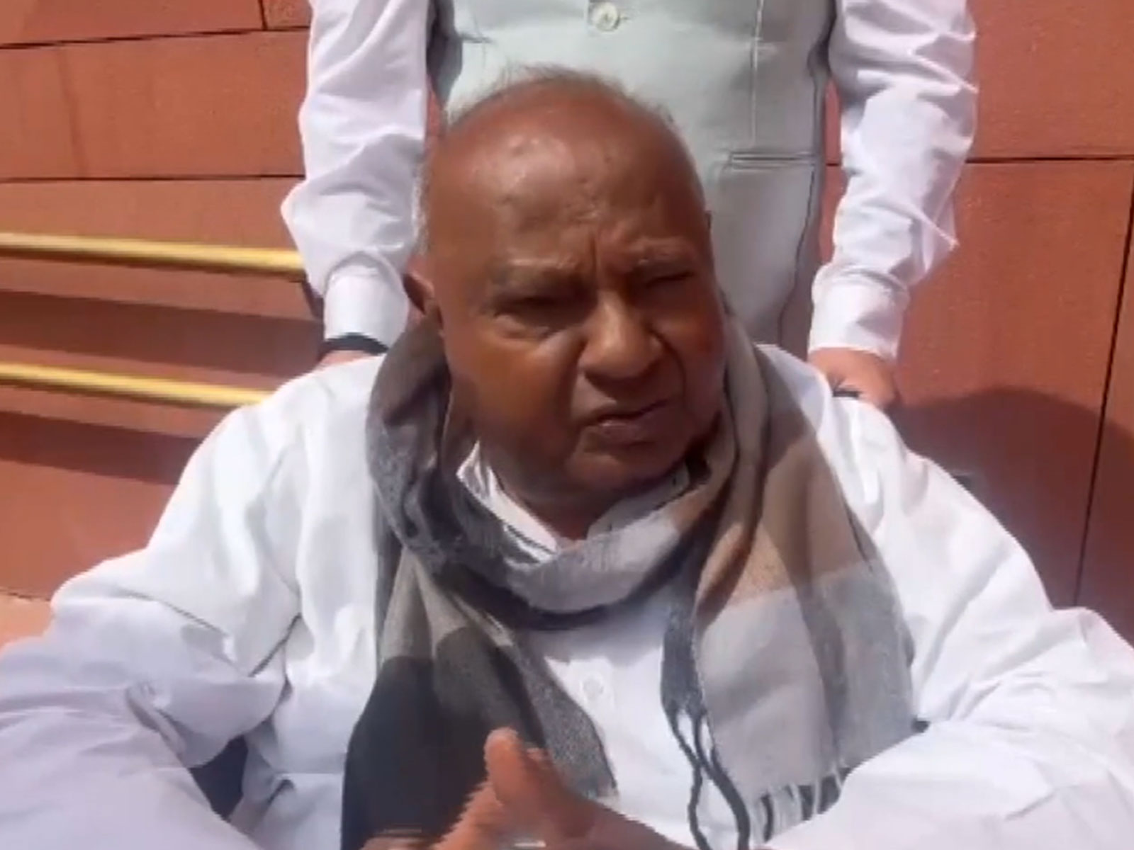  Former Prime Minister and Rajya Sabha MP Deve Gowda (Photo/ANI)