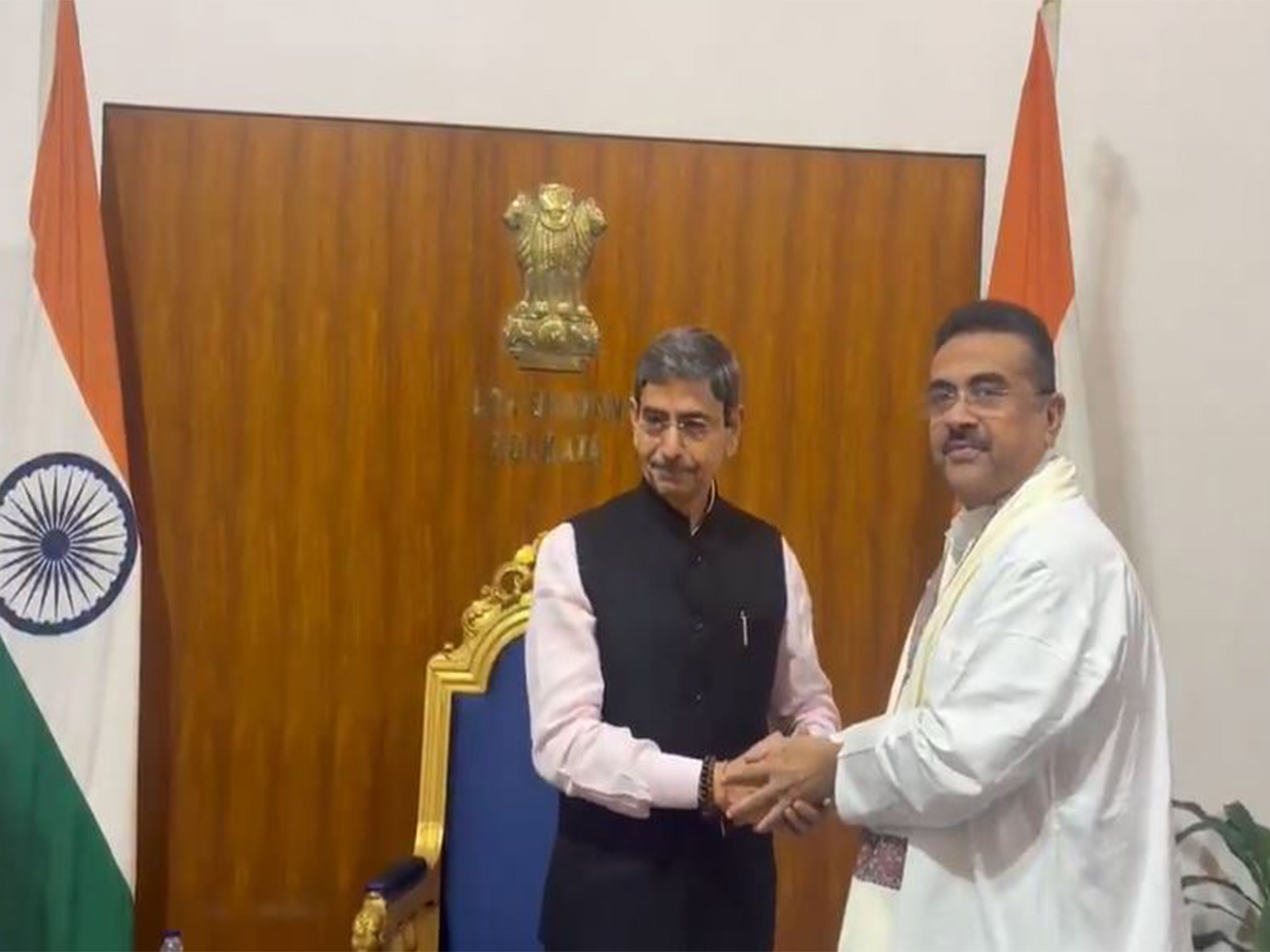 West Bengal LoP Suvendu Adhikari met Governor RN Ravi at Kolkata's Lok Bhavan (Photo: x/@SuvenduWB)