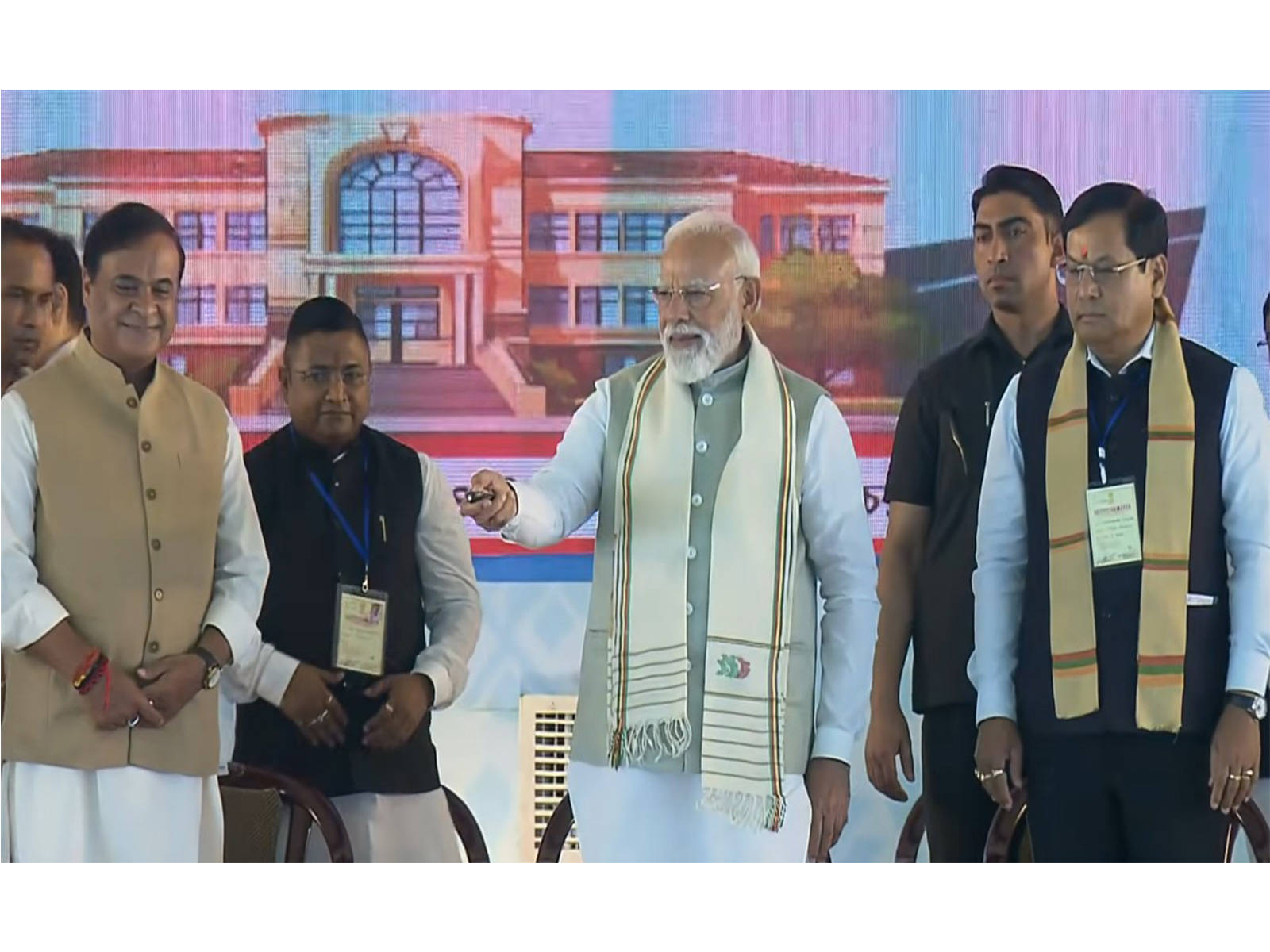PM Modi with Assam CM Himanta Biswa Sarma (left) (Photo/Youtube of Narendra Modi)