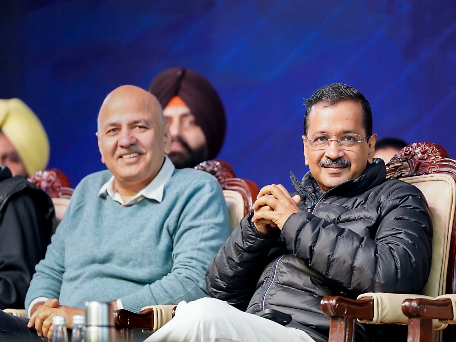AAP leader Manish Sisodia and former Delhi Chief Minister Arvind Kejriwal (File Photo/ANI)