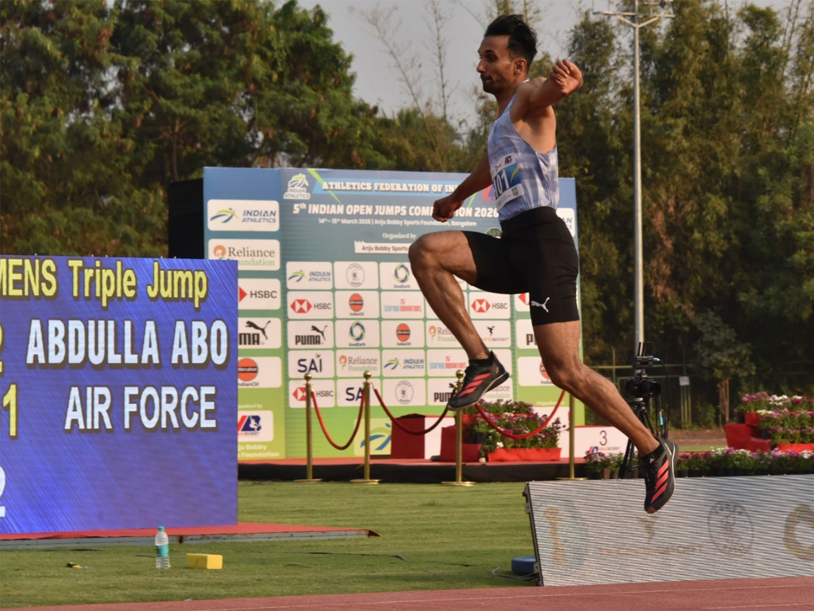 Triple jumper Abdulla Aboobacker wins gold. (Photo/AFI)