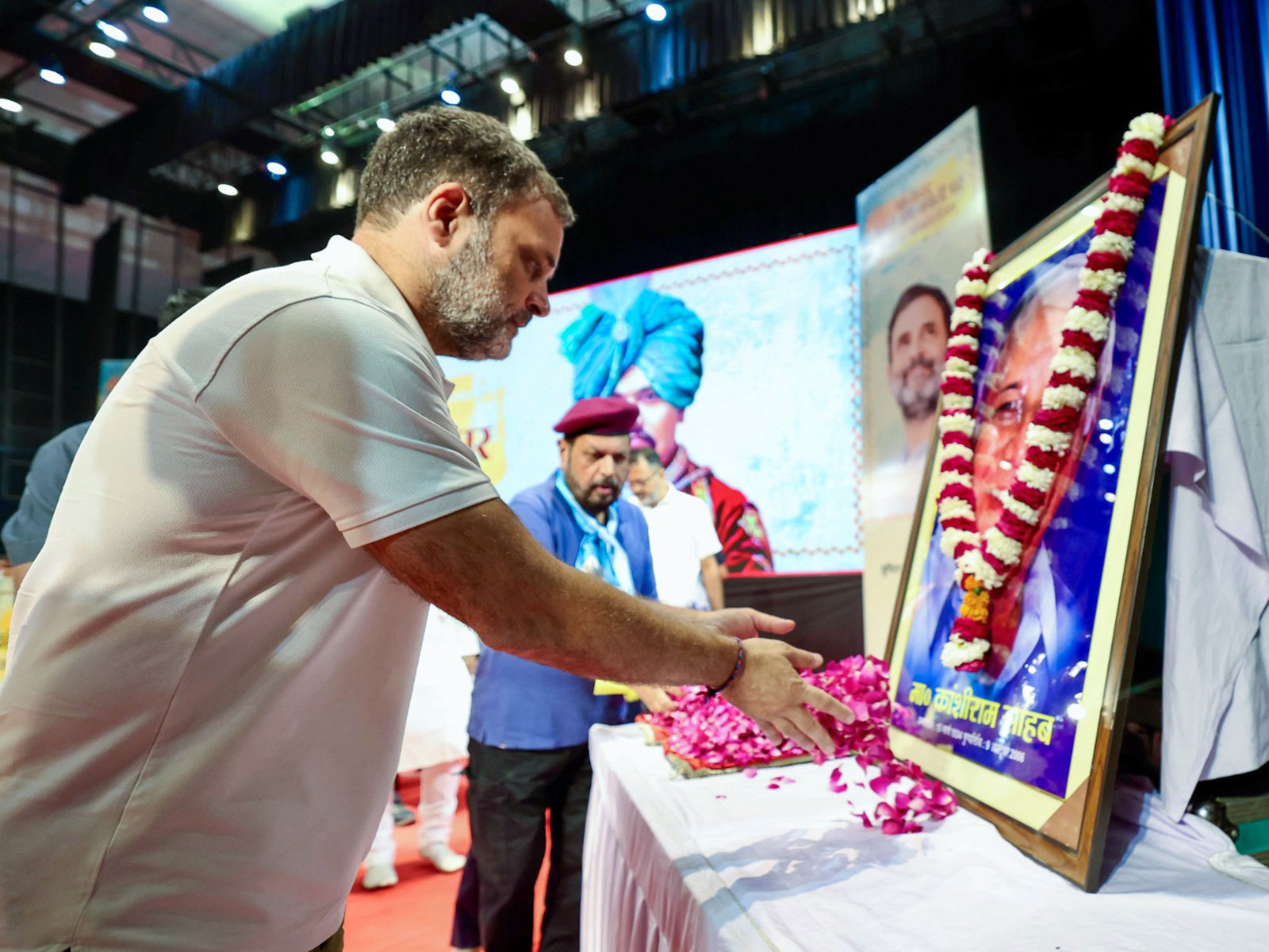 Rahul Gandhi pays tribute to BSP founder Kanshi Ram (Photo/ANI)