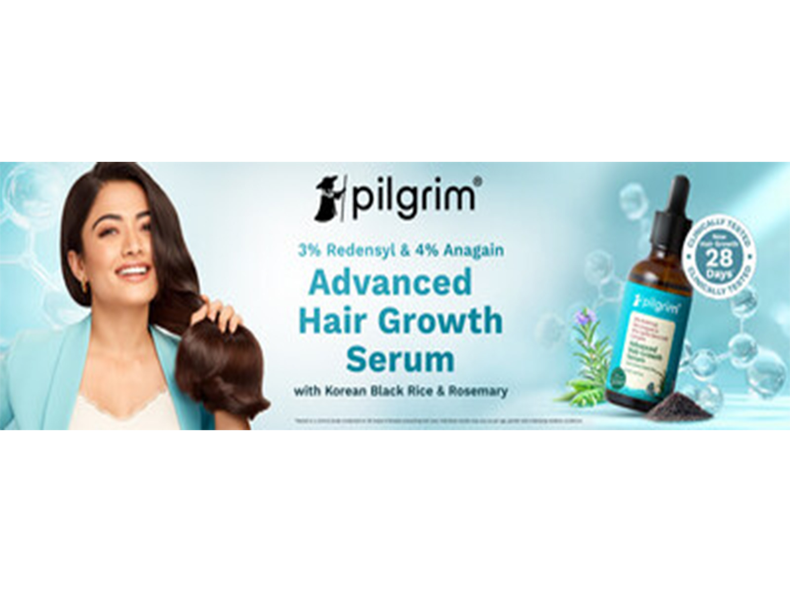 Pilgrim's latest campaign showcases its popular advanced Hair Growth Serum - one bottle of which sells out in five minutes