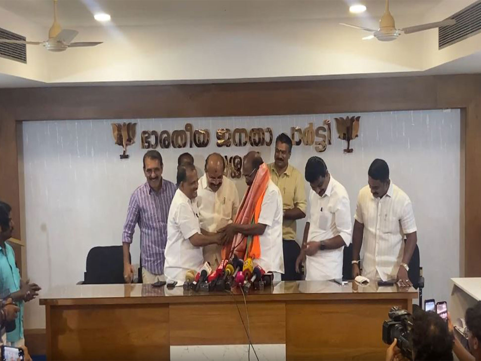 Nattika MLA CC Mukundan joins BJP (Photo/ANI)