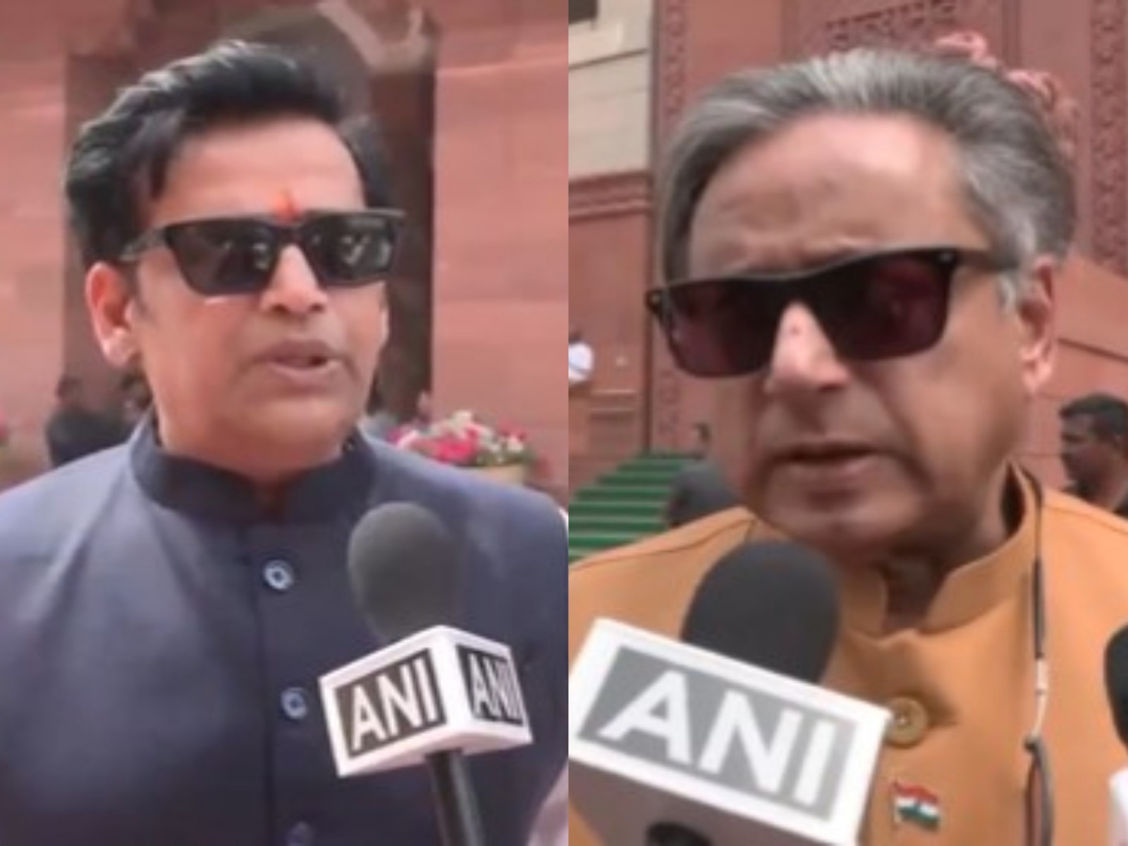 BJP MP Ravi Kishan (L) and Congress MP Shashi Tharoor (R) (Photo/ANI)