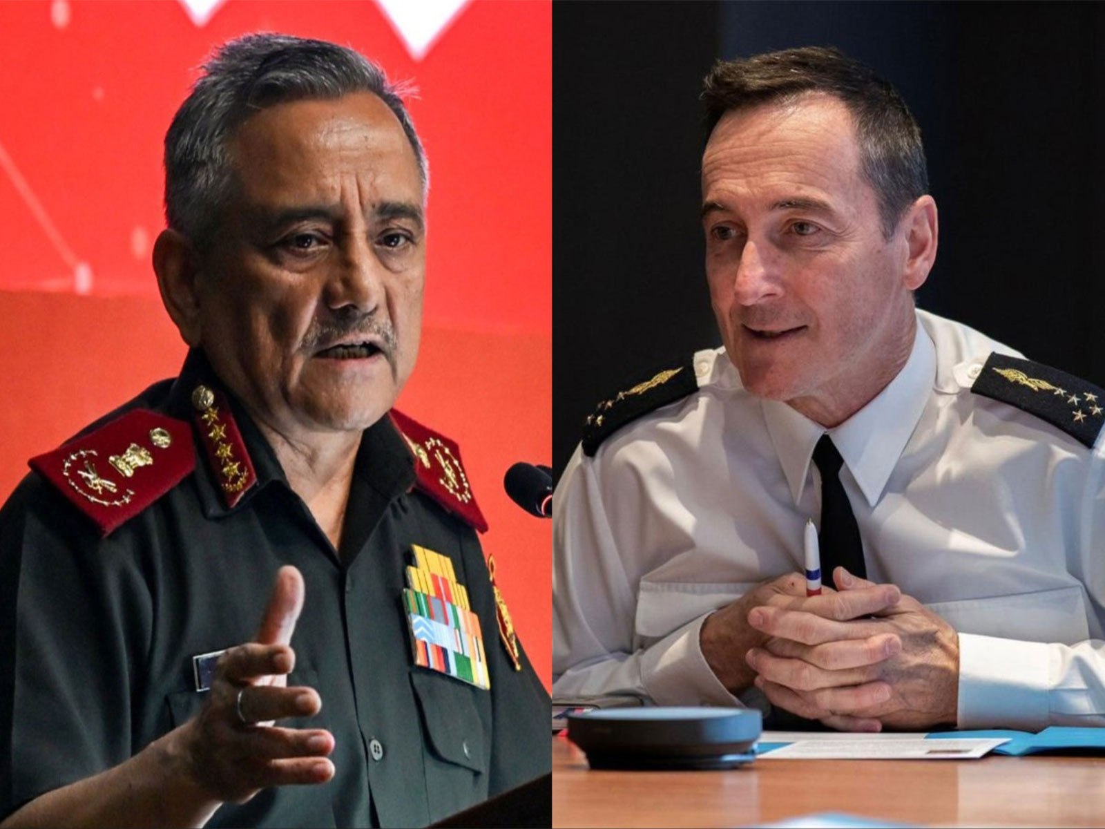 French Chief of the Defence Staff General Fabien Mandon and Chief of Defence Staff General Anil Chauhan (Photo/ANI,X@CEMA_FR)