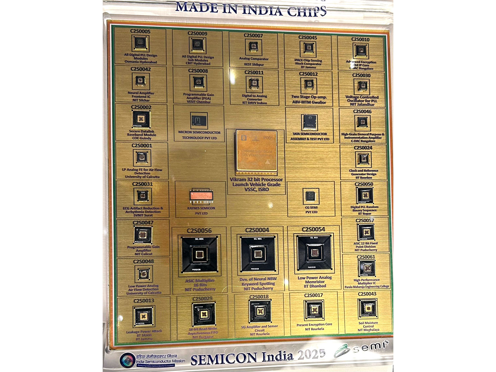 A glimpse of the First 'Made in India' Chips! during the inauguration of Semicon India 2025 (File Photo-ANI)