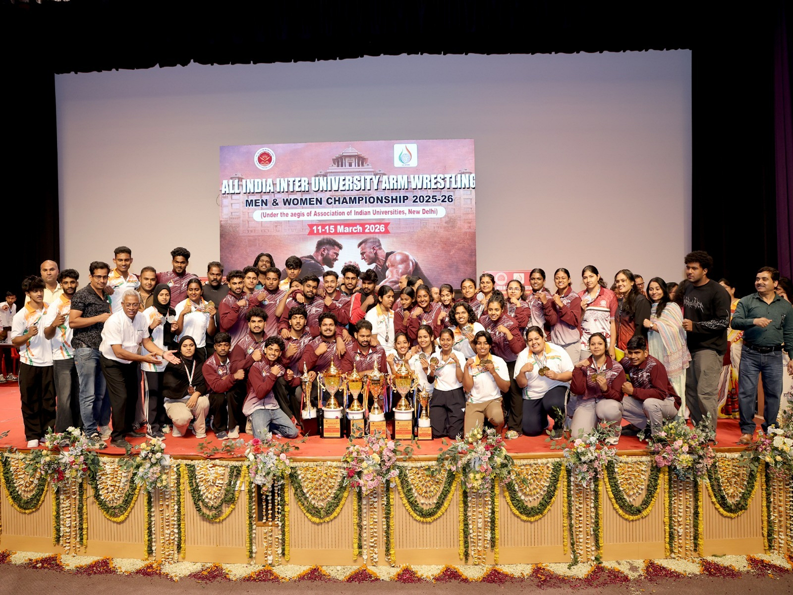 All India University Armwrestling Championship winners. (Photo/Association of Indian Universities)