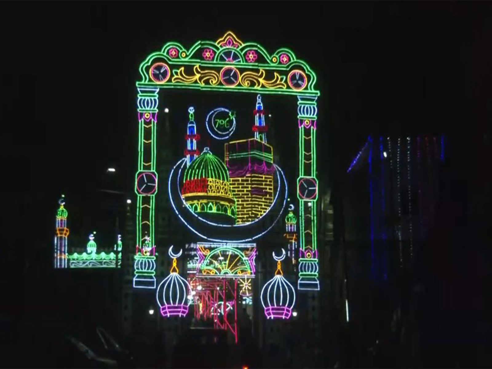 Goripalayam Dargah lights up ahead of Eid (Photo/ANI)