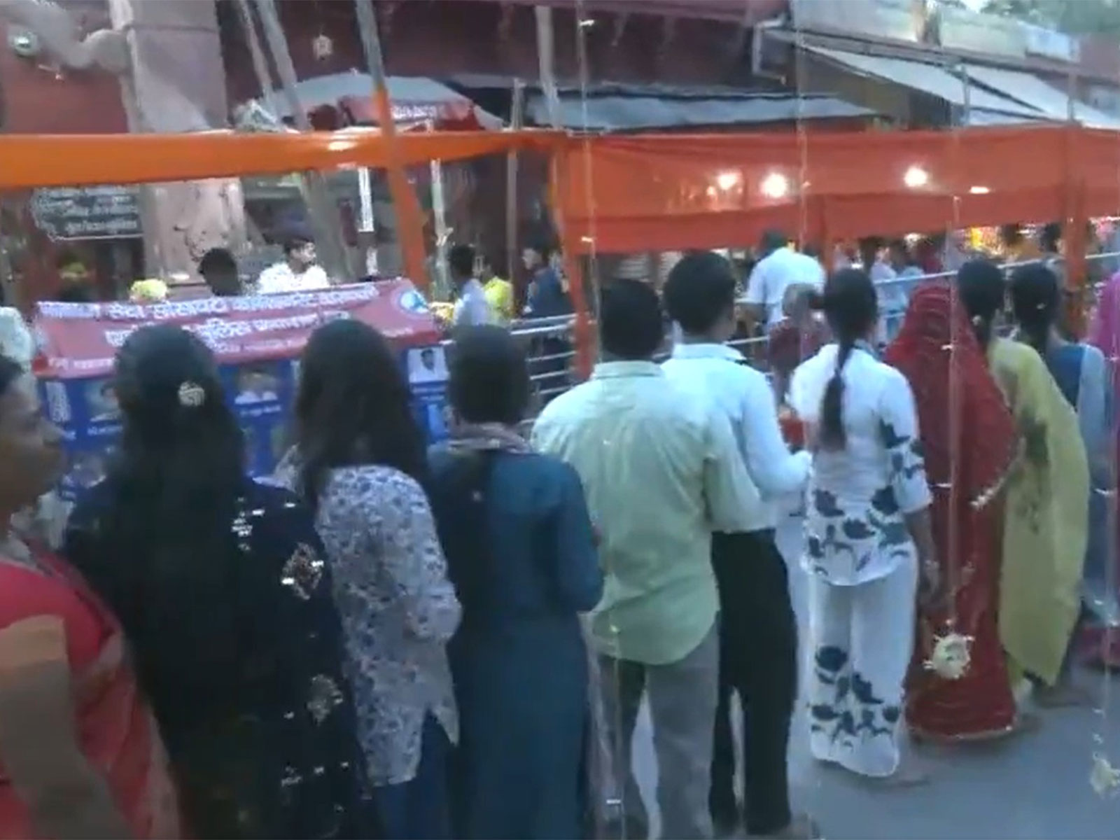 Devotees at Shri Durgakund Temple in Varanasi (Photo/ANI)