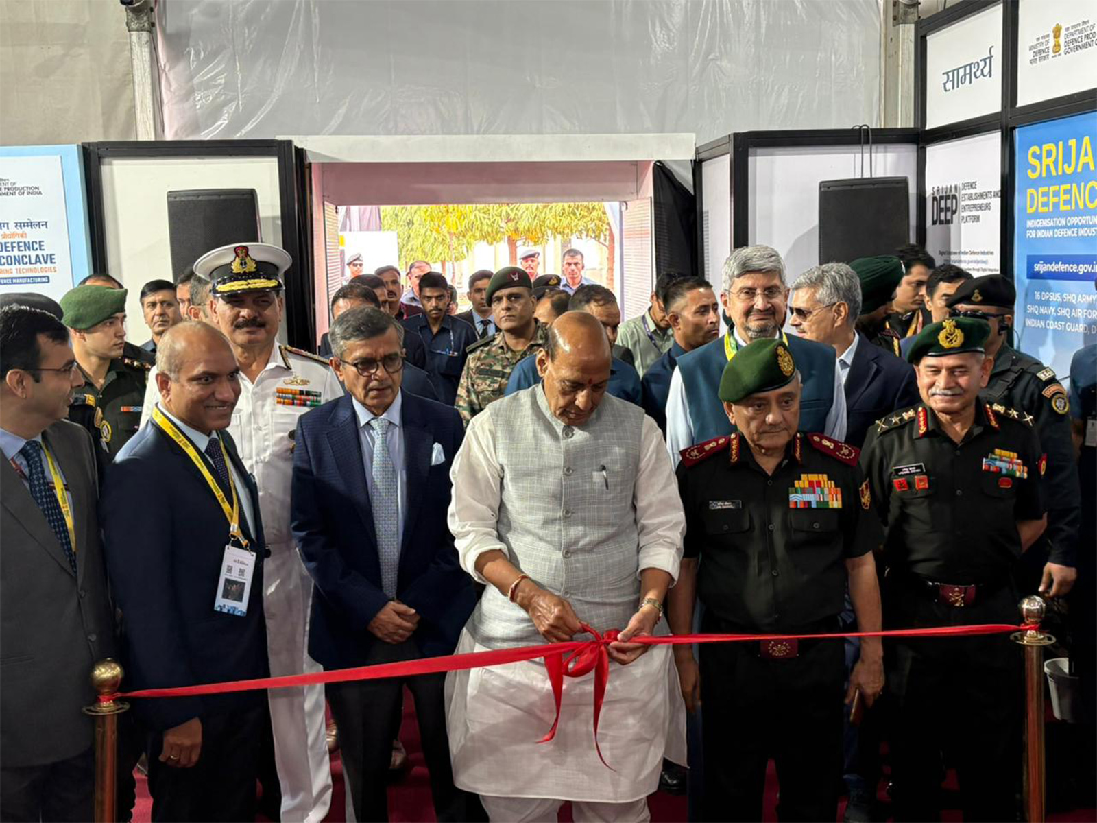 Union Minister Rajnath Singh inaugurates Defence Industrial Conclave (Photo/ANI) 