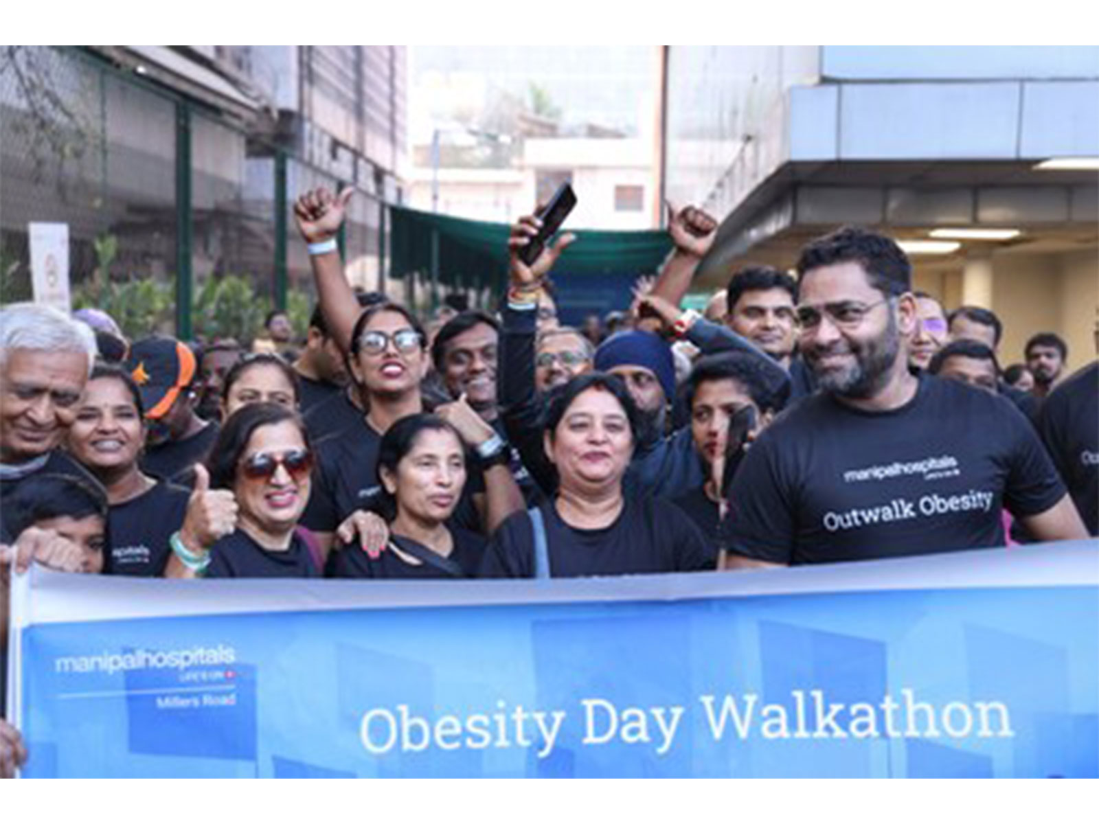 Dr. G. Moinoddin, Director - Bariatric & Metabolic Surgery, South India Region, Manipal Hospital Millers Road, participating in the Obesity Day Walkathon to promote active living