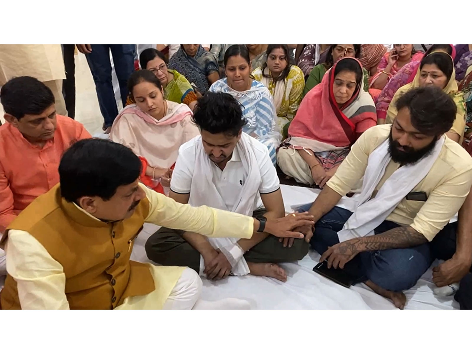 MP CM Mohan Yadav meets victims of Indore fire incident (Photo/ANI)