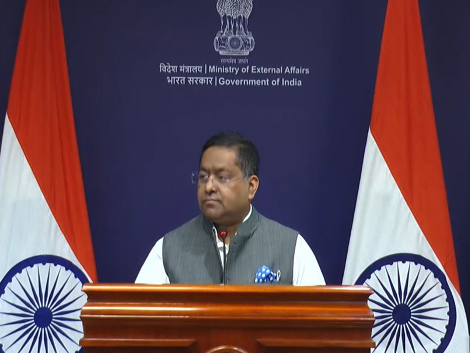 MEA spokesperson Randhir Jaiswal (Photo/MEAYoutube)