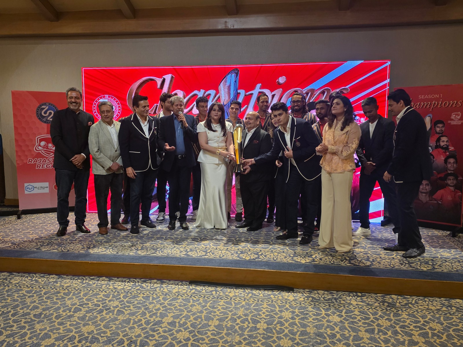 Rajasthan Regals with PGTI"s 72 The League trophy (Image: PGTI)