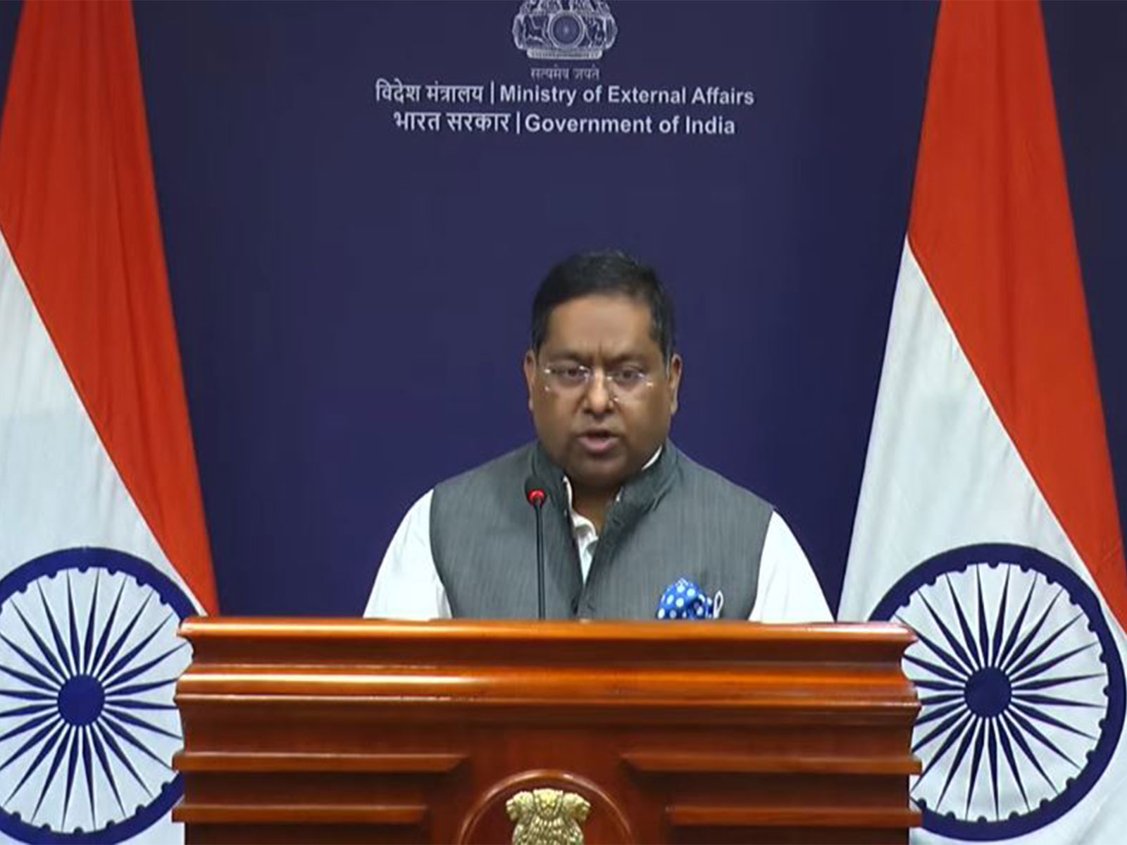 MEA spokesperson Randhir Jaiswal (Photo/MEAYoutube)