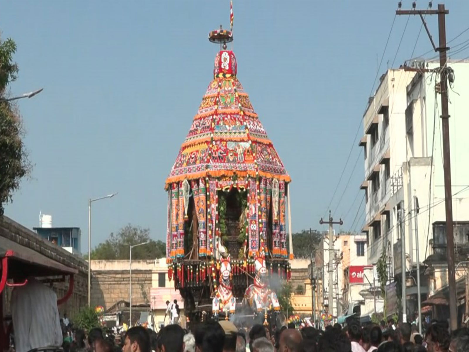 Grand Panguni Car Festival celebrated at Jambukeswarar Temple (Photo/ANI)
