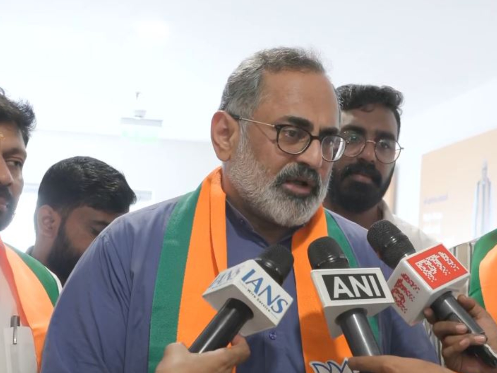 Kerala BJP President and candidate from Nemom seat, Rajeev Chandrasekhar (Photo/ANI)