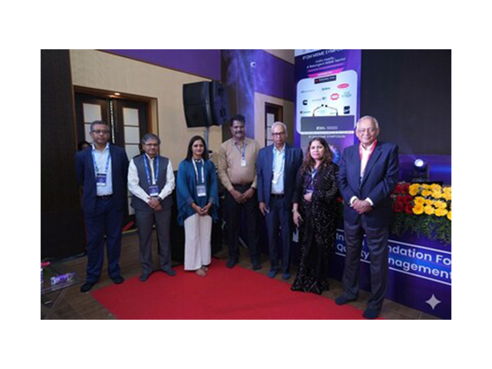 Venu Srinivasan-Chairman IFQM, Kavita Kaushik-Cummins, Soumitra Bhattacharya-CEO IFQM, Dr Kumaresan-Anna Univ, Malini Gautham-Wilton Weavers, CV Raman-Maruti Suzuki, Arvind Balaji-Lucas TVS