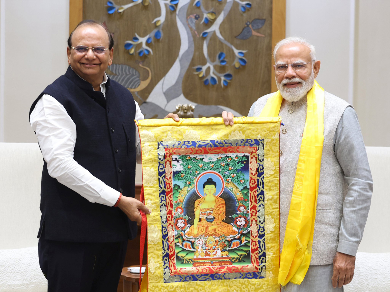 Lieutenant Governor of Ladakh Vinai Kumar Saxena with Prime Minister Narendra Modi (Photo X/PMO India)