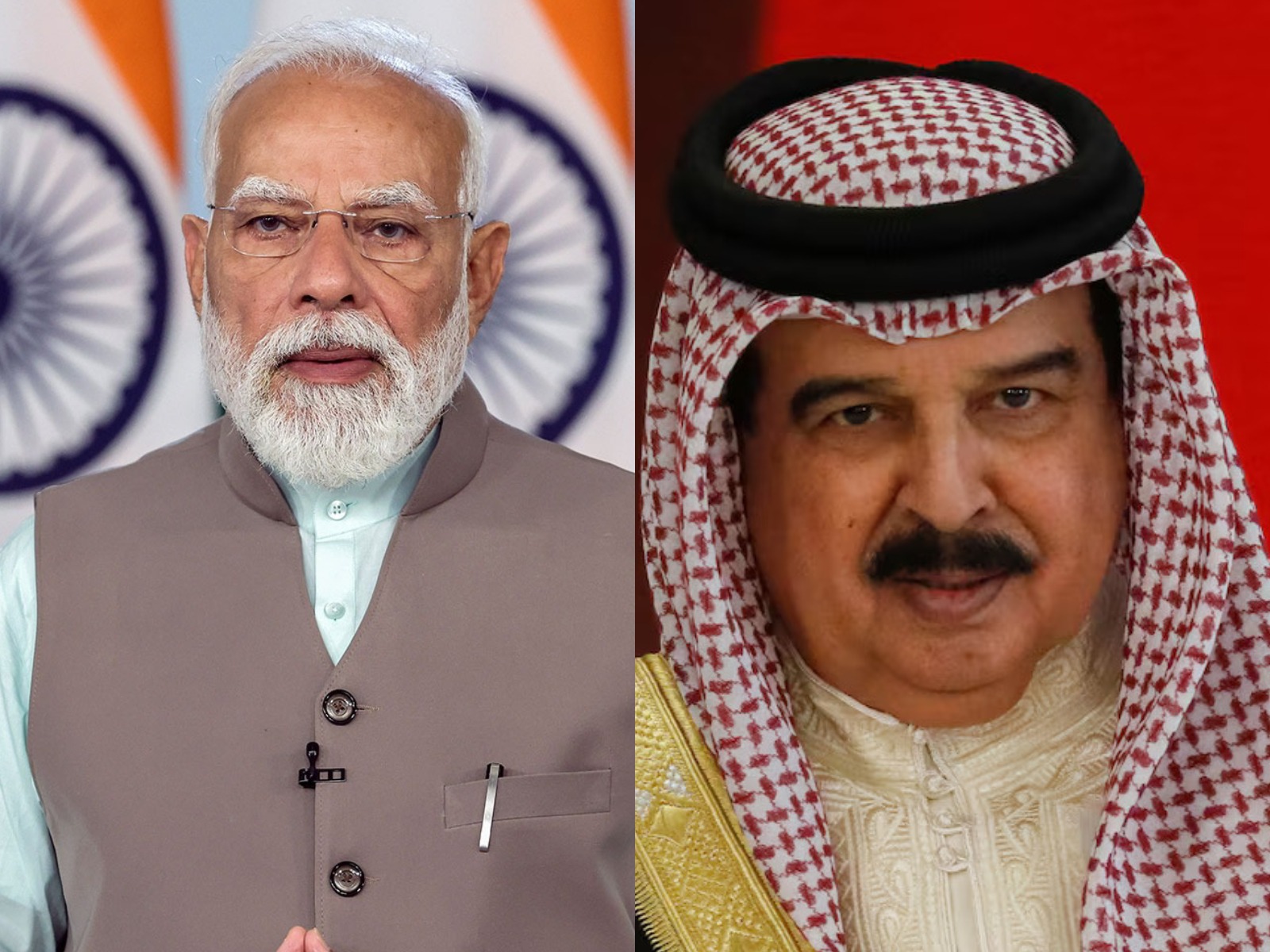 Prime Minister Narendra Modi and Bahrain's King Hamad Bin Isa Al Khalifa (right) (Photo/Reuters)