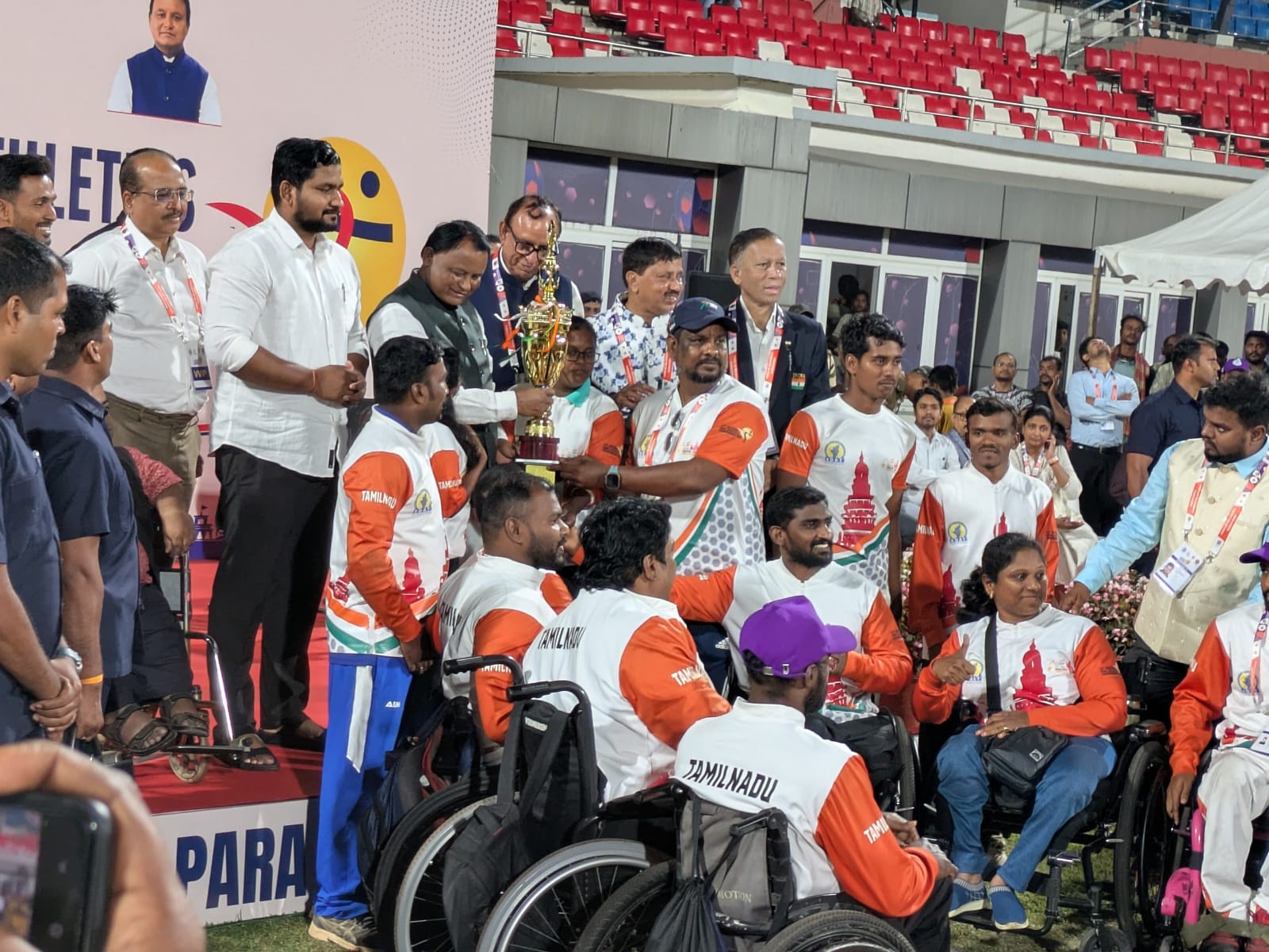 Odisha CM Mohan Charan Majhi presenting award during National Para-Athletics Championships 2026. (Photo/National Para-Athletics Championships)