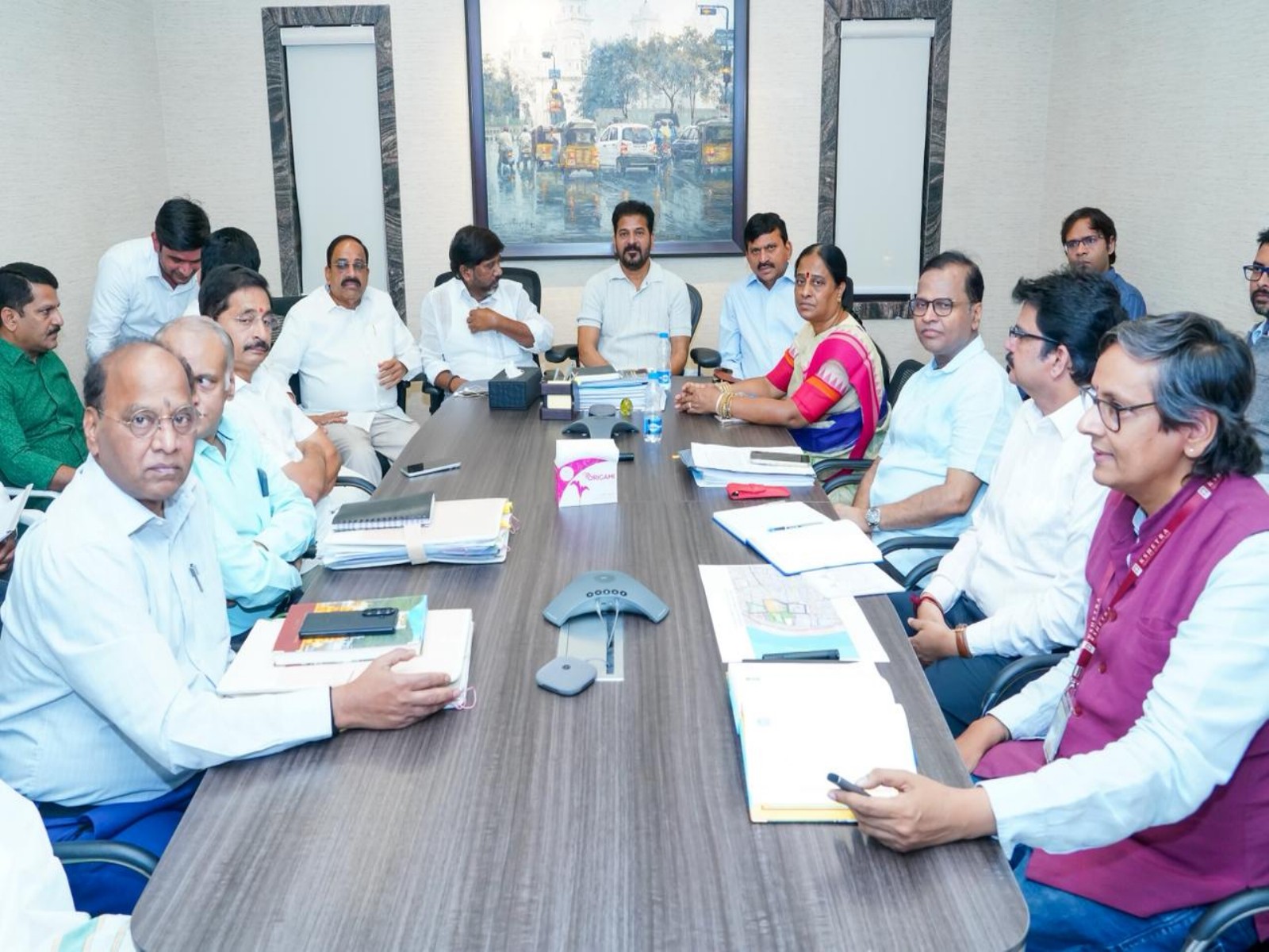 Telangana Chief Minister Revanth Reddy at the meeting (Photo/ANI)