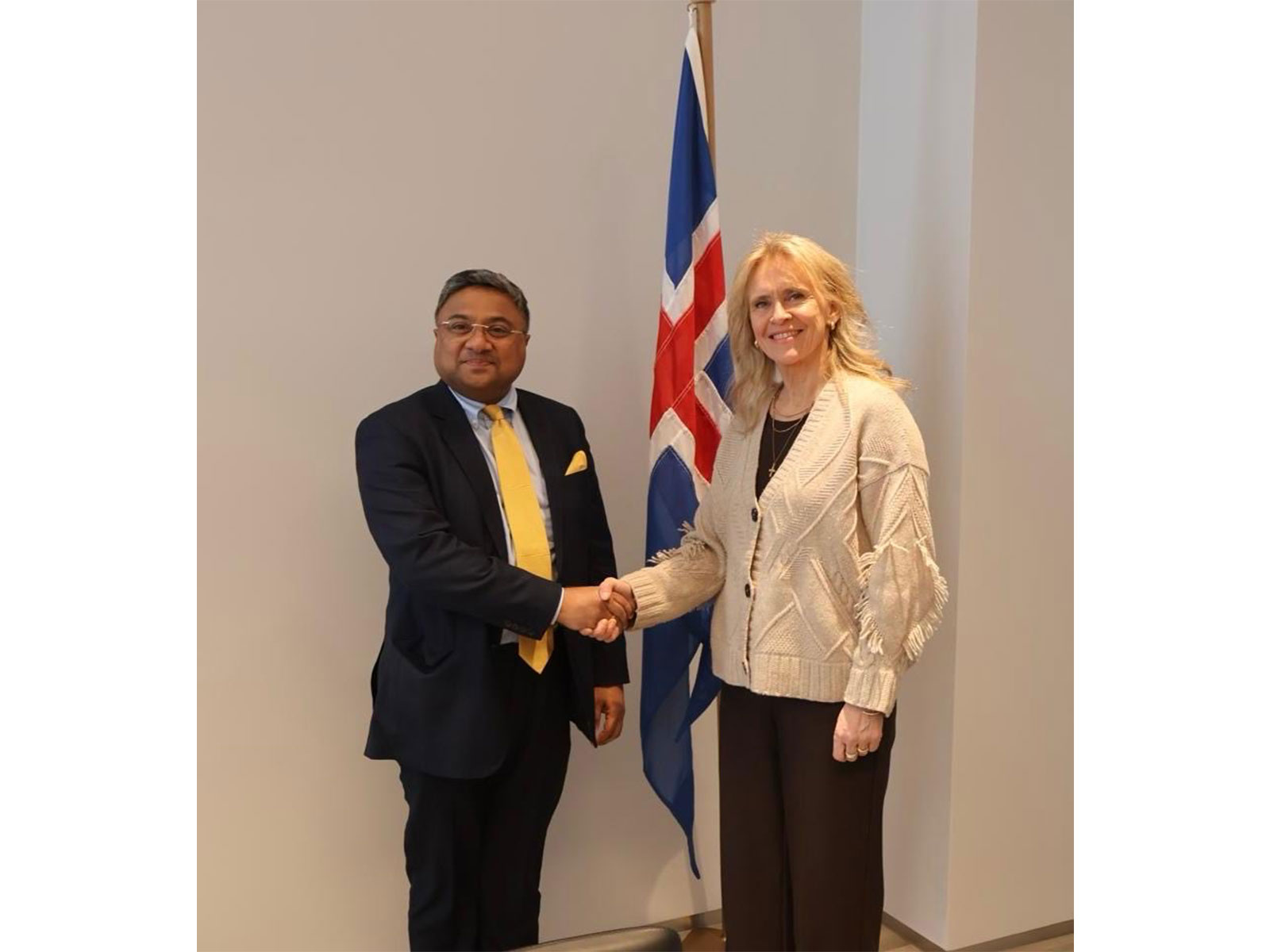 Secretary (West), Ambassador Sibi George calls on Iceland Foreign Minister Thorgerdur Katrin Gunnarsdottir to discuss bilateral ties (Photo/X/@MEAIndia)