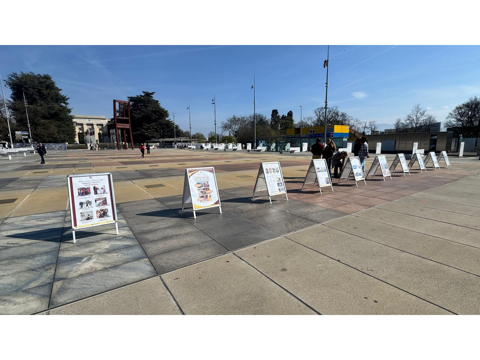 Photo exhibition "The Desert Daughters of India" displayed at the Broken Chair Monument in Geneva (Photo/ANI)