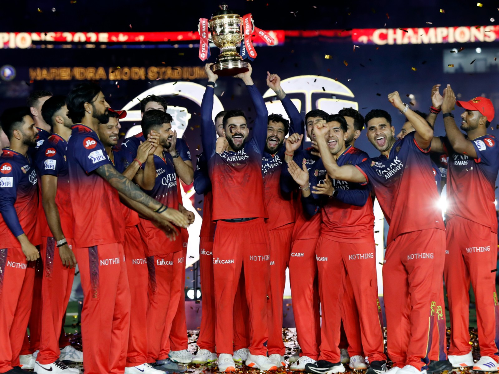 RCB men's team celebrating IPL 2025 title win (Photo: ANI)