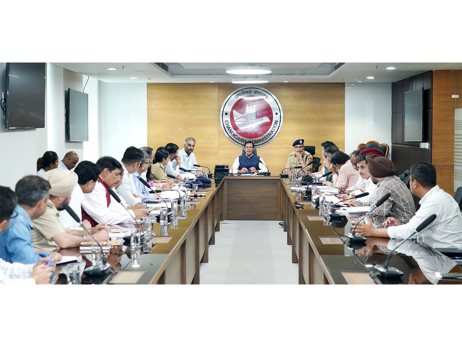 Chief Secretary of UT Chandigarh Administration chairs a reviews meeting (Photo/ANI)